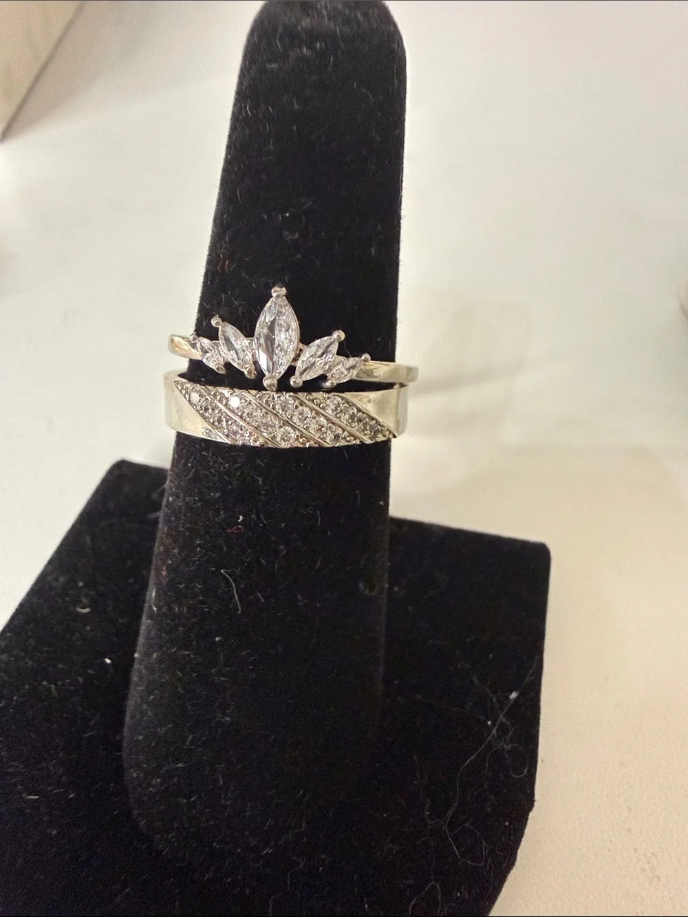 White Gold Cubic Zirconia Stackable Ring